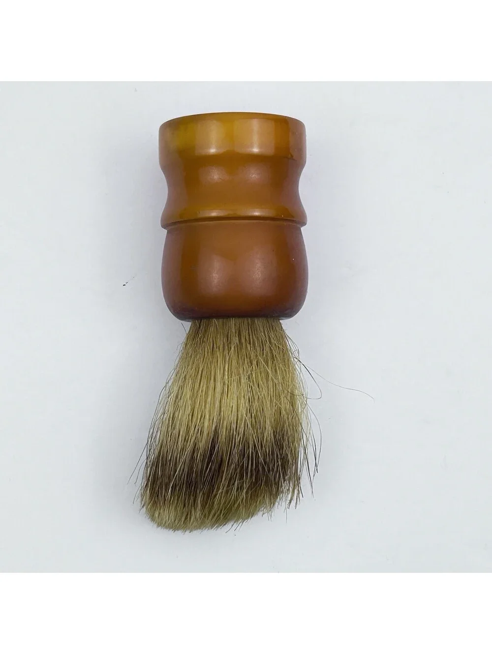 Vintage Klenzo Shaving Brush B 985 Butterscotch Bakelite Badger Cased USA